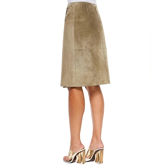 TORY BURCH Faux Wrap Suede Skirt - Picture 2 of 6
